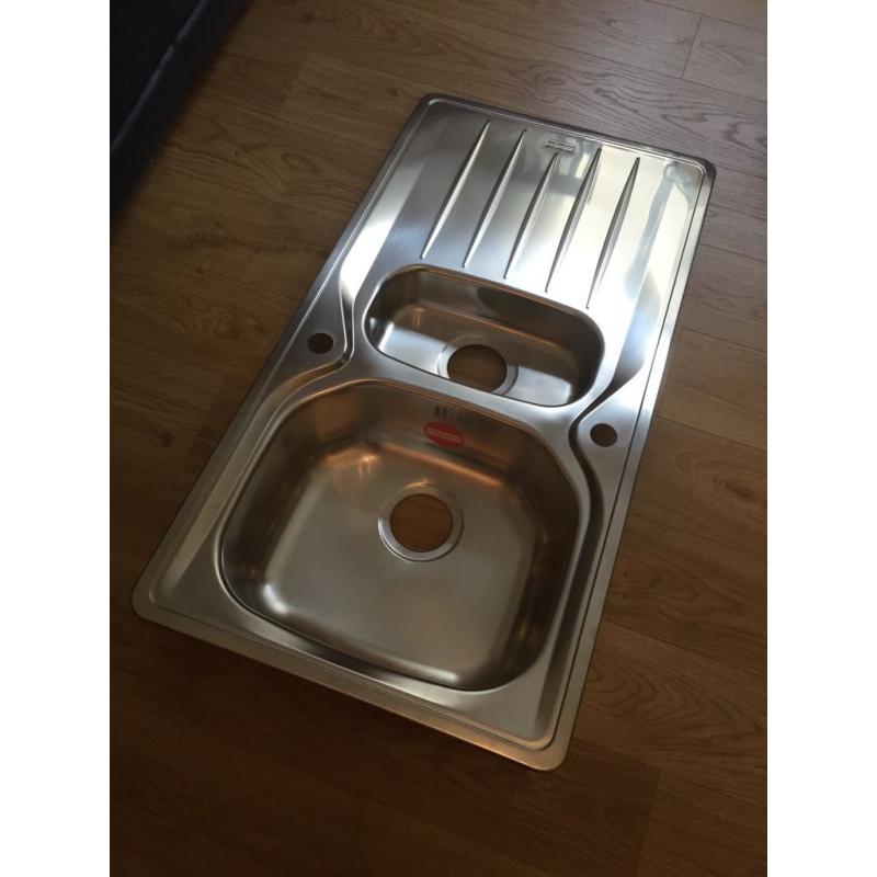 NEW FRANKE 1.5 Bowl Stainless Steel Sink LEFT OR RIGHT DRAINER