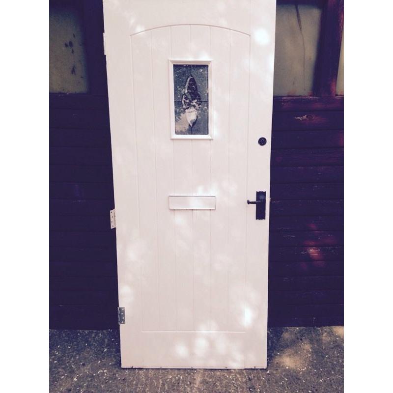 External hardwood painted door