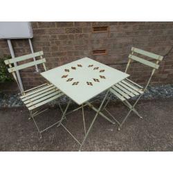 VINTAGE PATIO TABLE & 2 CHAIRS