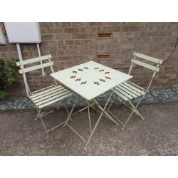 VINTAGE PATIO TABLE & 2 CHAIRS