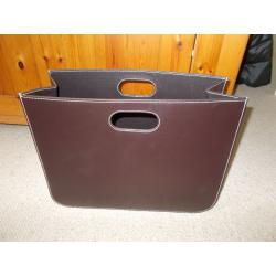 FAUX LEATHER MAGAZINE/NEWSPAPER HOLDER