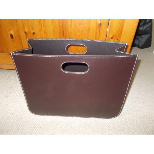 FAUX LEATHER MAGAZINE/NEWSPAPER HOLDER