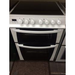 White bush 60cm ceramic hub electric cooker grill & oven good condition with guarantee