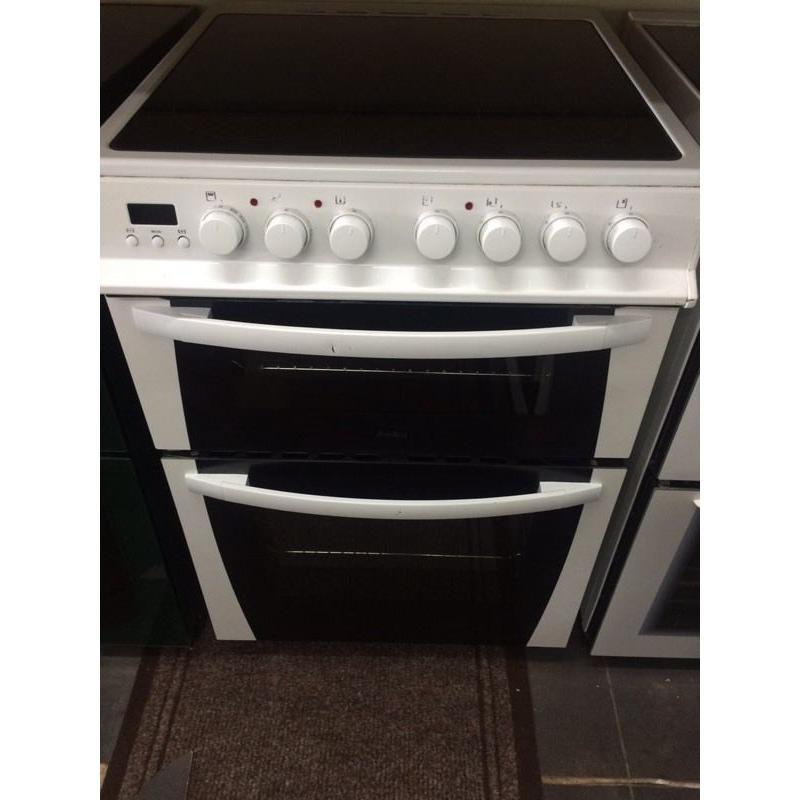 White bush 60cm ceramic hub electric cooker grill & oven good condition with guarantee