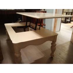 Beautiful solid wood Lift up Coffee Table in cream with matching side tables
