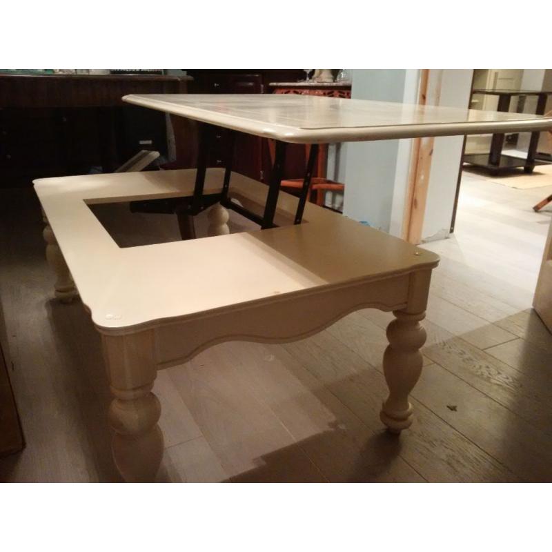 Beautiful solid wood Lift up Coffee Table in cream with matching side tables