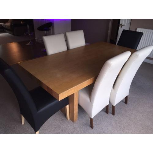 Solid Oak 6ft Dining Table/6 Chairs