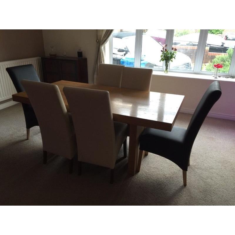 Solid Oak 6ft Dining Table/6 Chairs