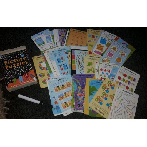 Activity pack with wipe able pen