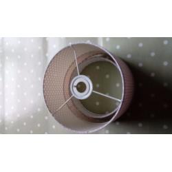 Lilac spot and check lampshade