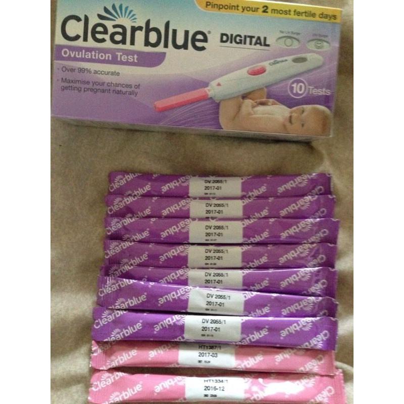 Unopened clearblue digital ovulation kit and extra sticks