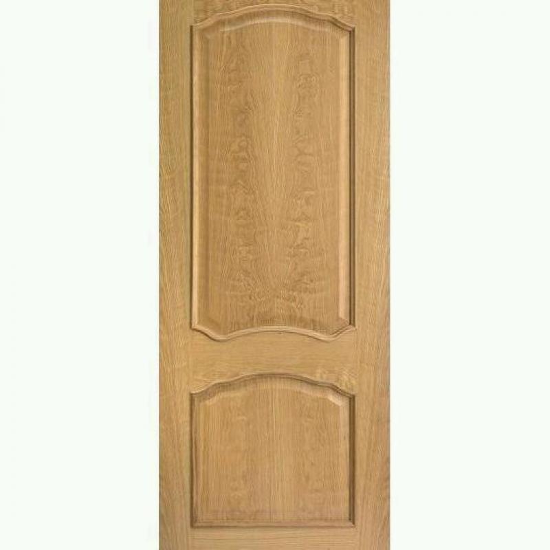One solid oak door from Howdens. Still wrapped.