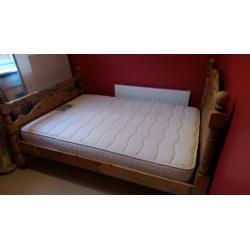 Solid Pine Double Bed Frame and SilentNight Pocket Spring & Memory Foam Mattress - lightly used!
