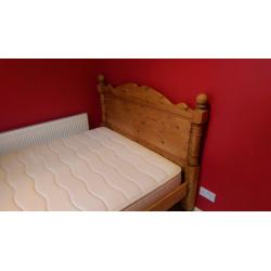 Solid Pine Double Bed Frame and SilentNight Pocket Spring & Memory Foam Mattress - lightly used!