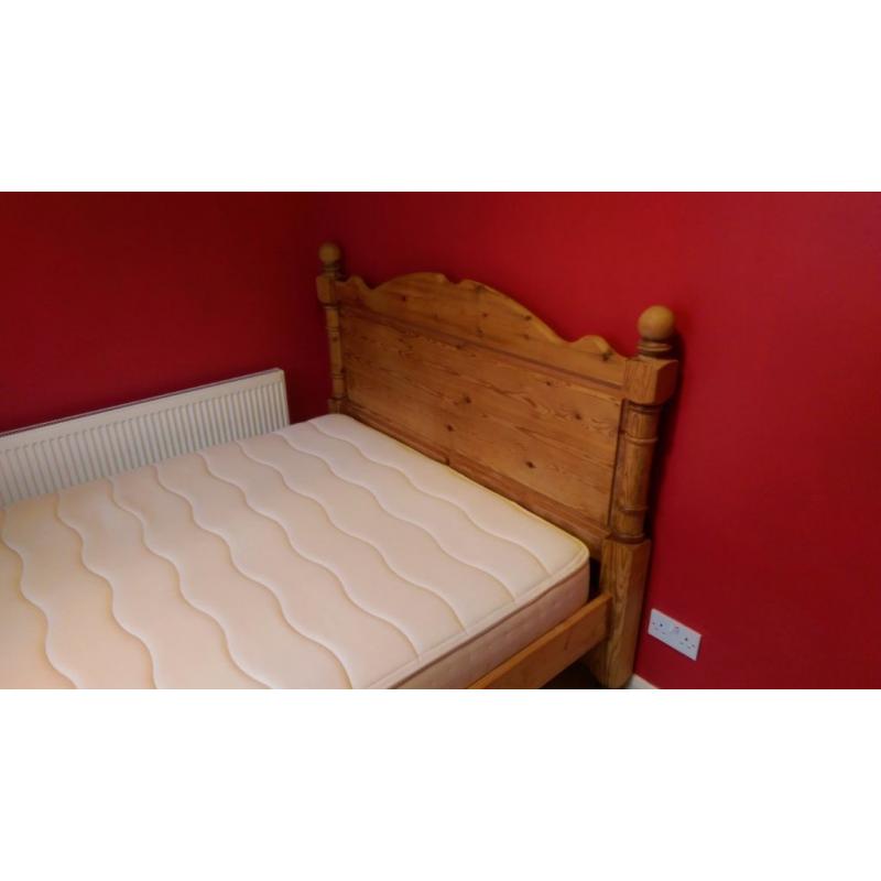 Solid Pine Double Bed Frame and SilentNight Pocket Spring & Memory Foam Mattress - lightly used!