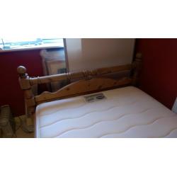 Solid Pine Double Bed Frame and SilentNight Pocket Spring & Memory Foam Mattress - lightly used!