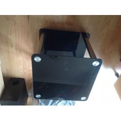 TV stand sky box DVD player stand HIFI stereo stand black glass stand