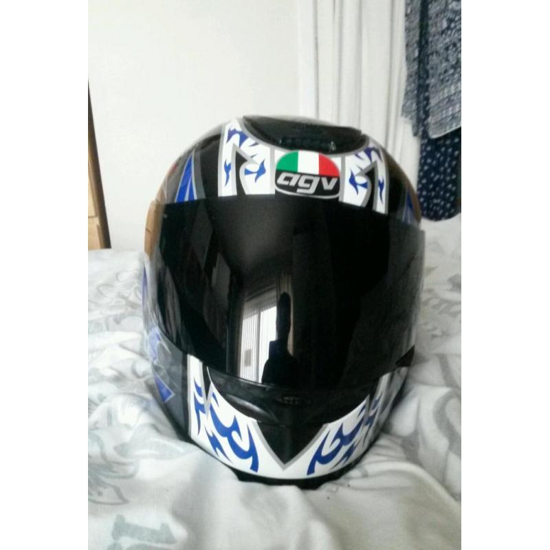 Agv helmet (not shoei shark arai rst) with black and clear visors