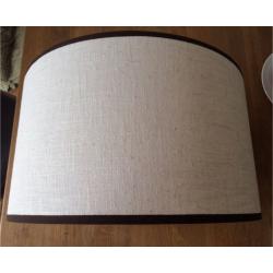 Brand new cream linen with brown trim lamp shade