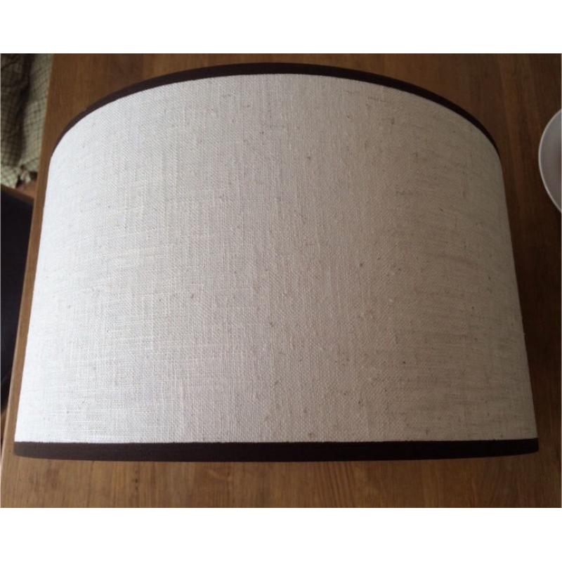 Brand new cream linen with brown trim lamp shade