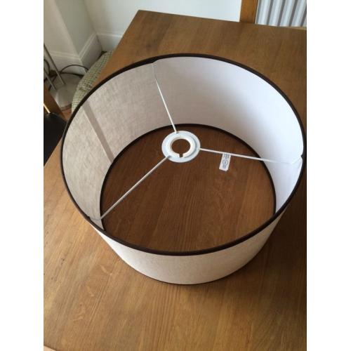 Brand new cream linen with brown trim lamp shade