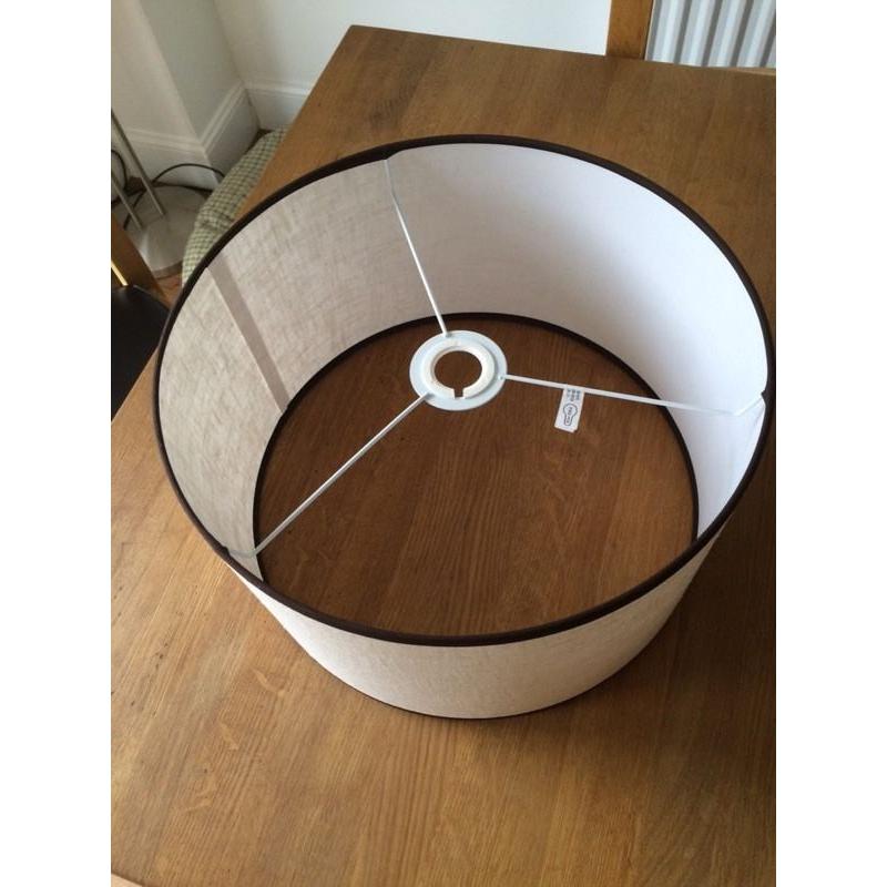 Brand new cream linen with brown trim lamp shade
