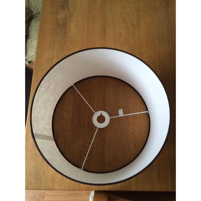 Brand new cream linen with brown trim lamp shade