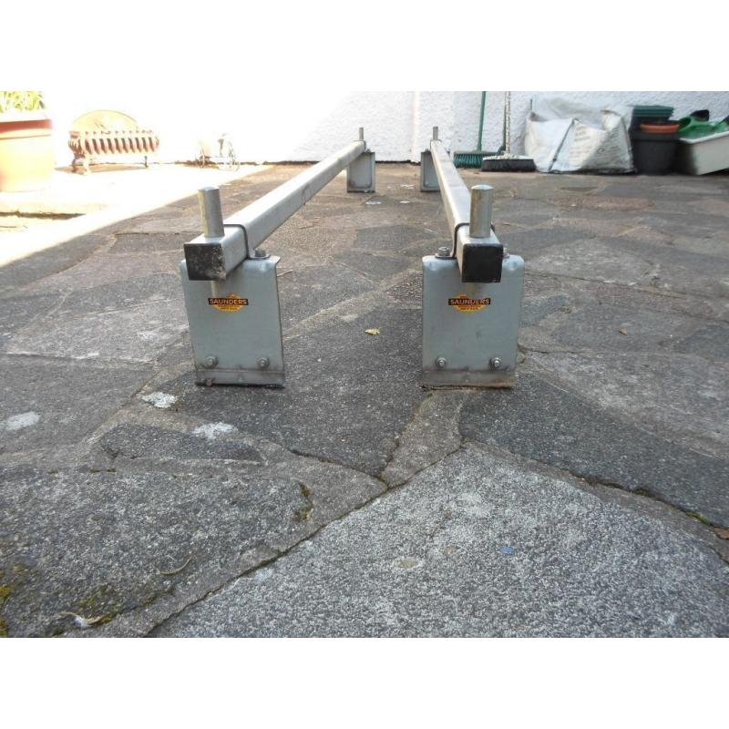 Ford Transit roof bars x 2 saunders heavy duty galvanized steel with load stops