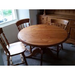 Pine table and chairs