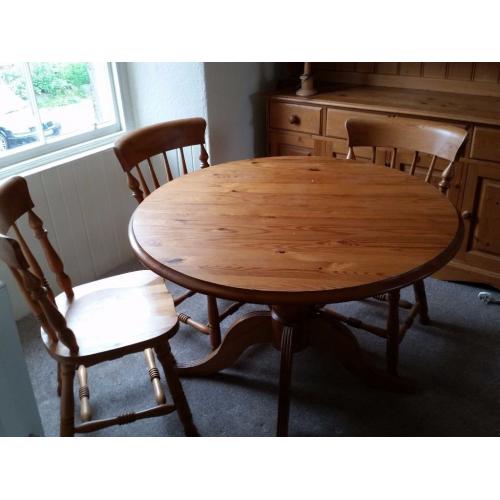 Pine table and chairs