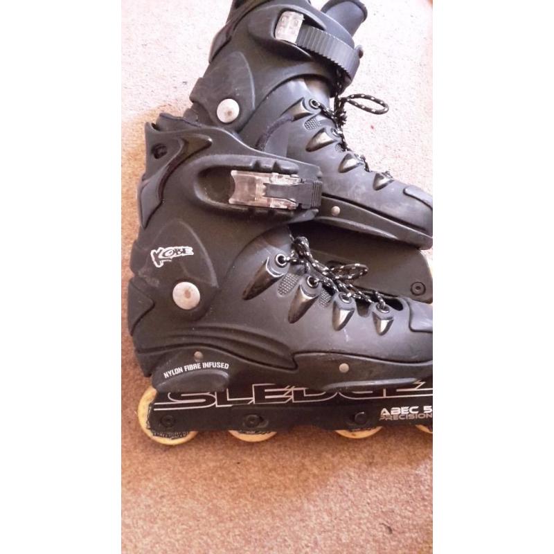 Kobe Sledge ABEC 5 Precision Agressive Inline Roller Blades Skates Size UK 5