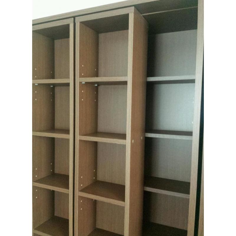 Rio large display/storage unit walnut effect with sliding inserts