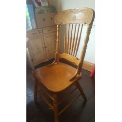 wooden dining table and 4 chairs