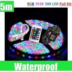 MULTICOLOUR LED LIGHTS WATERPROOF INTERIOR DECORATION DIY 5M LIGHT STRIPS 300 BULBS FOR CAR AND HOME