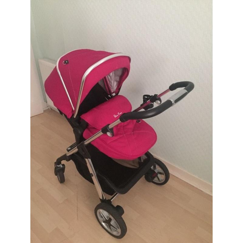 Silver Cross Pioneer - can be used all black or raspberry and black. Exc condition