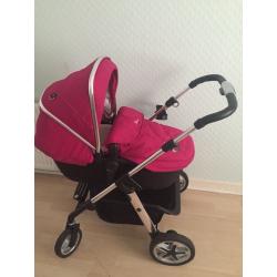 Silver Cross Pioneer - can be used all black or raspberry and black. Exc condition