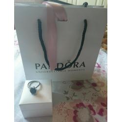 Pandora black rose onyx ring