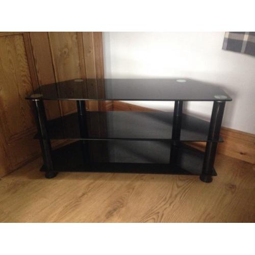 Glass TV DVD entertainment stand unit
