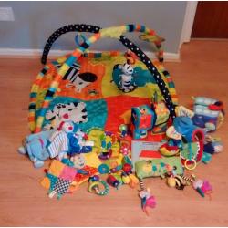 Baby play mat gym and lots of toys