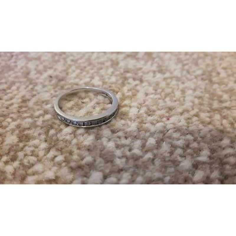 Eternity/Wedding ring size M Platinum third carat diamond 14 stones
