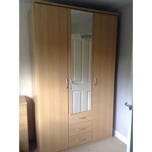 Solid Wood Bedroom Furniture- Wardrobe, Draws, Double Bed