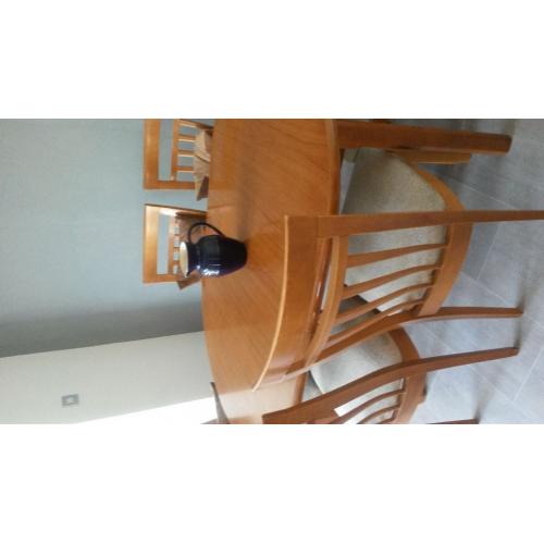 Teak veneer extending table with 6 chairs from Forrest Furnishings