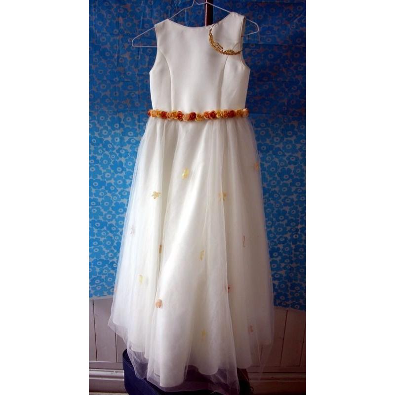 Stunning Pronuptua Ivory / Rose Detail Flowergirl Bridesmaid Dress. Unused! Free Tiara