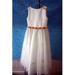 Stunning Pronuptua Ivory / Rose Detail Flowergirl Bridesmaid Dress. Unused! Free Tiara