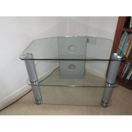 Glass TV Stand, with 3 shelves