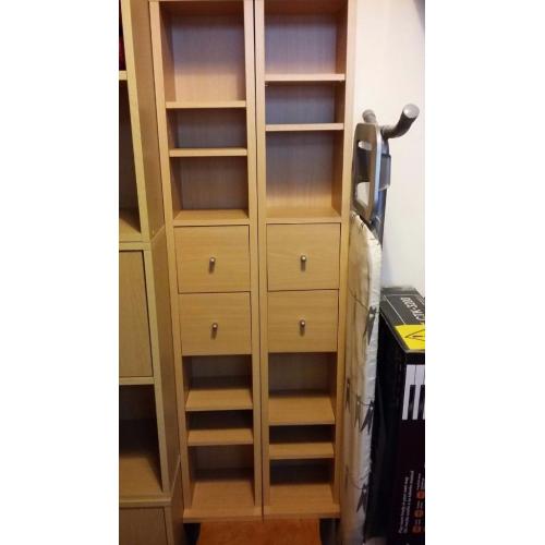 2 cd or dvd stands. Pine colour.