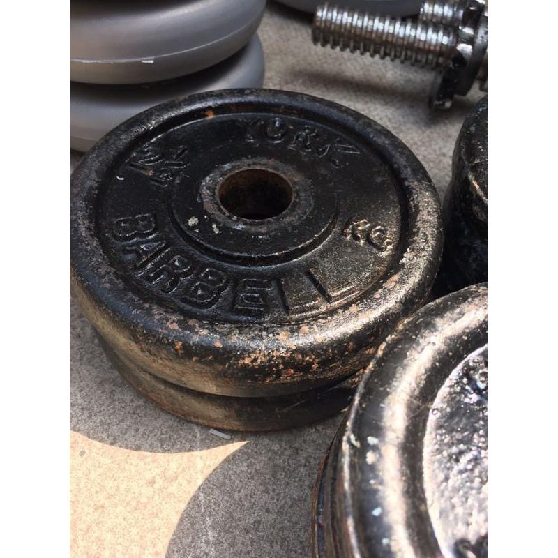 60kg miscellaneous weight set, barbell and dumbbell