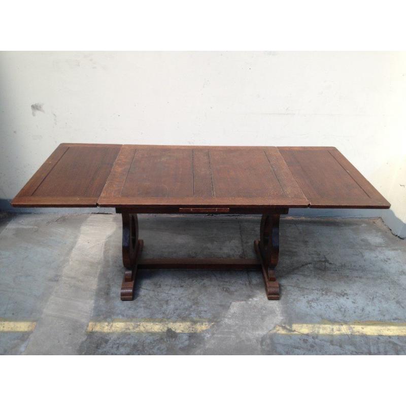 Antique Oak dining table - circa 1920's, extendable top