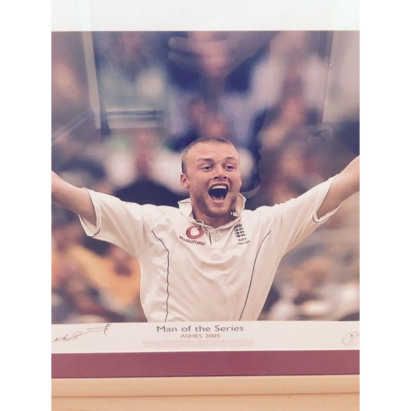 Signed Freddie Flintoff print