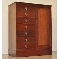 Attractive Vintage Mahogany Filing Haberdashery Cabinet Chest Of Seven Drawers